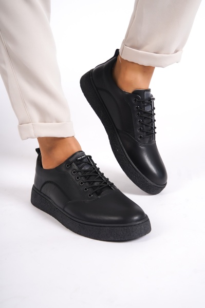 Mubaino 1326-SS Hakiki Deri Siyah/Siyah Erkek Spor Ayakkabı & Sneaker - 2