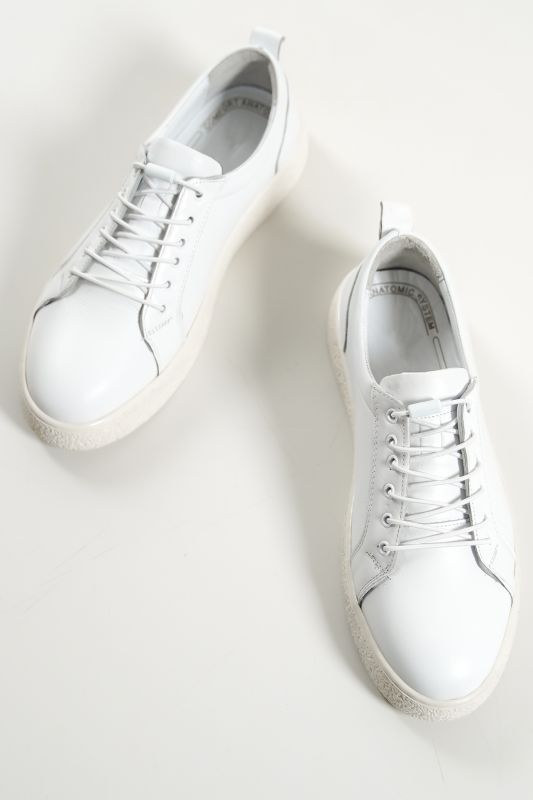 Mubiano 2001-B Hakiki Deri Beyaz Erkek Spor Ayakkabı & Sneaker - 4