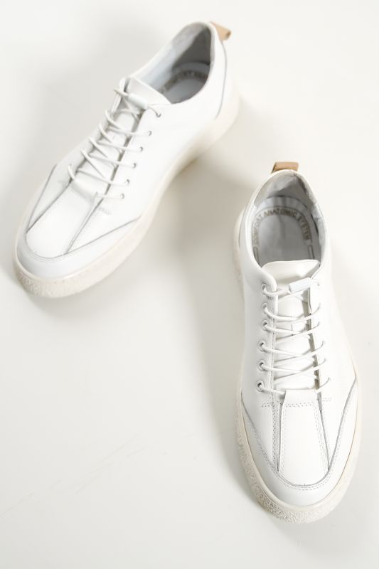 Mubiano 4500-B Hakiki Deri Beyaz Erkek Spor Ayakkabı & Sneaker - 4