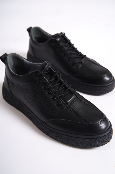Mubiano 4500-S Hakiki Deri Siyah Erkek Spor Ayakkabı & Sneaker - 2