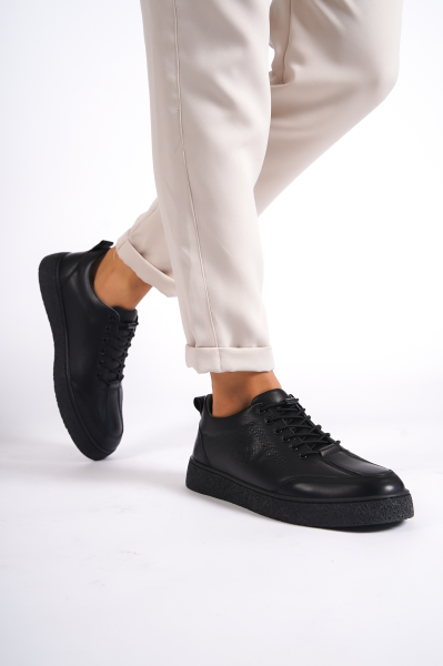 Mubiano 4500-S Hakiki Deri Siyah Erkek Spor Ayakkabı & Sneaker 