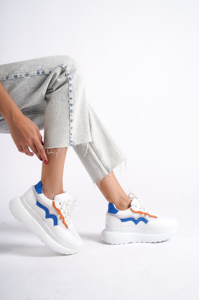 Mubiano 317-MT Mavi/Turuncu Kadın Spor Ayakkabı & Sneaker 