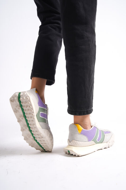 Mubiano 559-LS Lila/Sarı Kadın Spor Ayakkabı & Sneaker - 4