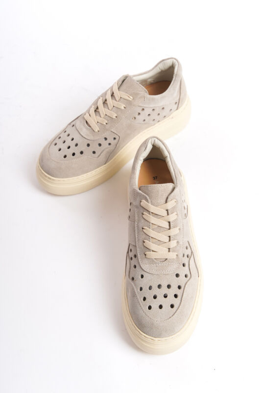 Mubiano Collection Kadın Deri Spor Ayakkabı & Sneaker Bej -MCRGN16084-BJ - 9
