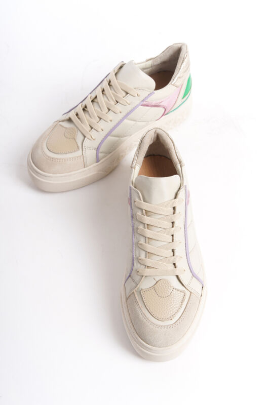 Mubiano Collection Kadın Deri Spor Ayakkabı & Sneaker Bej -MCRGN6062-BJ - 5