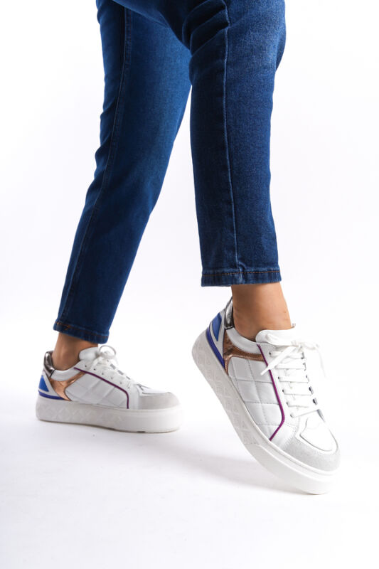 Mubiano Collection Kadın Deri Spor Ayakkabı & Sneaker Beyaz -MCRGN6062-B - 4