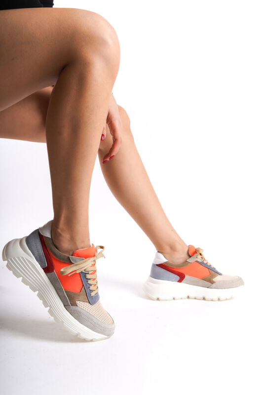 Mubiano Collection Kadın Deri Spor Ayakkabı & Sneaker Nude -MCRGN6051-N - 3