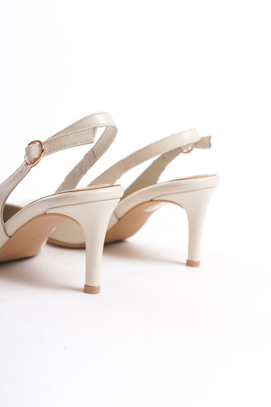Mubiano Collection Kadın Topuklu Deri Stiletto & Ayakkabı Bej -MCRGN80124-BJ - 12