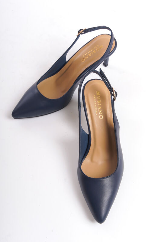 Mubiano Collection Kadın Topuklu Deri Stiletto & Ayakkabı Lacivert -MCRGN80124-LCV - 11