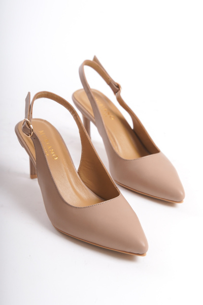 Mubiano Collection Kadın Topuklu Deri Stiletto & Ayakkabı Nude -MCRGN80124-N 