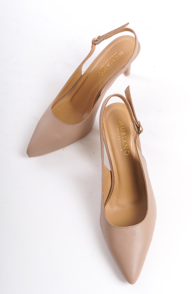 Mubiano Collection Kadın Topuklu Deri Stiletto & Ayakkabı Nude -MCRGN80124-N - 5