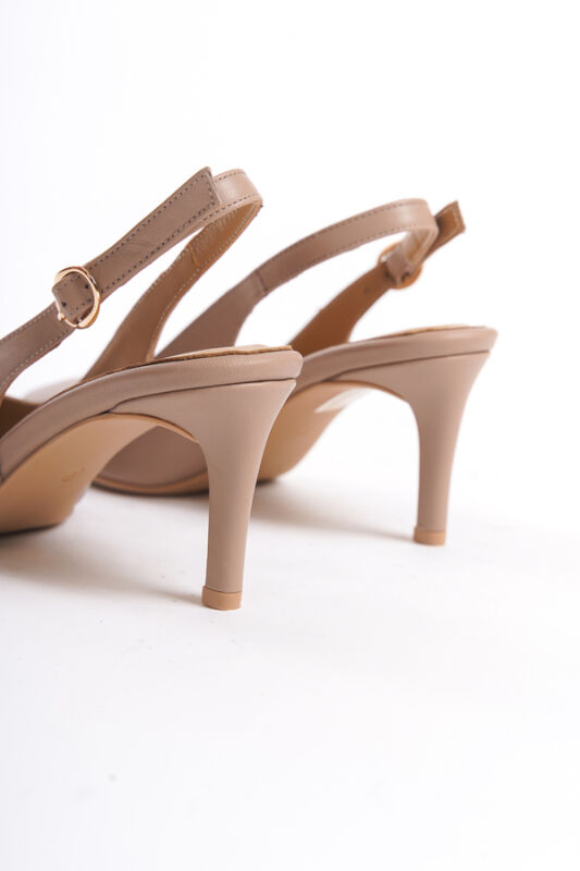 Mubiano Collection Kadın Topuklu Deri Stiletto & Ayakkabı Nude -MCRGN80124-N - 7