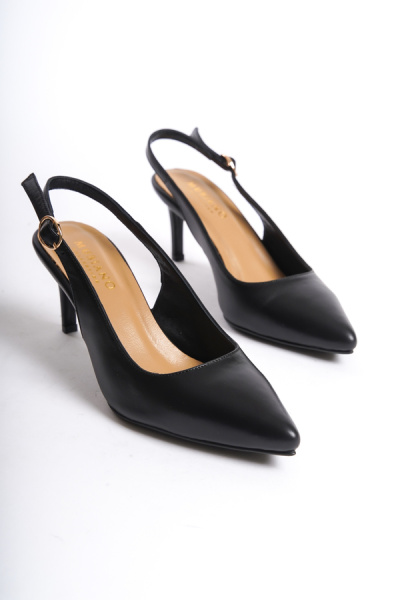 Mubiano Collection Kadın Topuklu Deri Stiletto & Ayakkabı Siyah -MCRGN80124-S - 1
