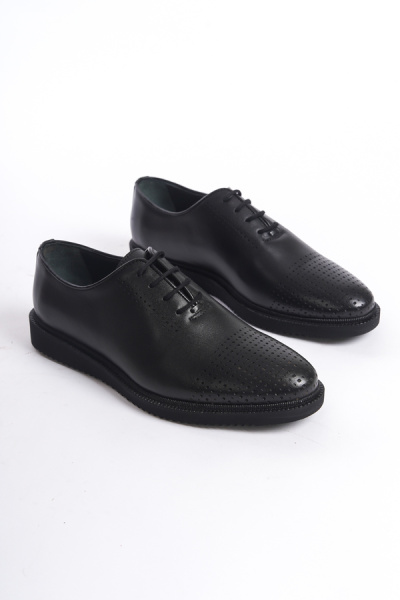 Mubiano Erkek Deri Bağcıklı Klasik Ayakkabı Siyah-MBEYY23212-S - 6