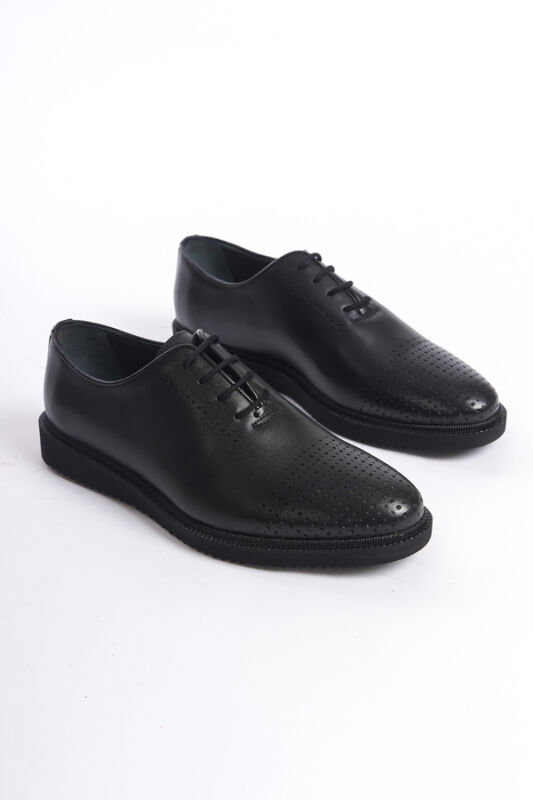 Mubiano Erkek Deri Bağcıklı Klasik Ayakkabı Siyah-MBEYY23212-S - 6
