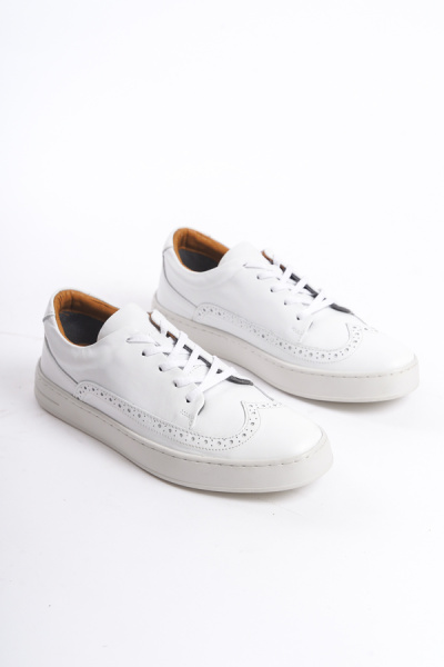 Mubiano Erkek Deri Spor Ayakkabı & Sneaker Beyaz-MBKRY013-B - 3