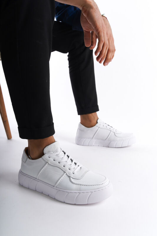 Mubiano Erkek Deri Spor Ayakkabı & Sneaker Beyaz -MBKRY650-B - 2