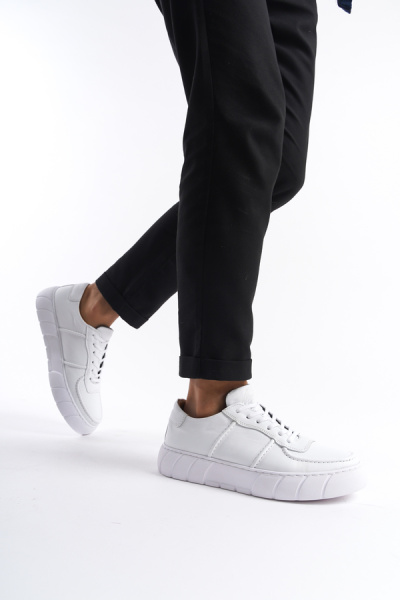 Mubiano Erkek Deri Spor Ayakkabı & Sneaker Beyaz -MBKRY650-B - 3