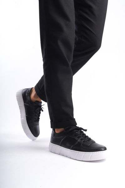Mubiano Erkek Deri Spor Ayakkabı & Sneaker Siyah -MBKRY650-S 