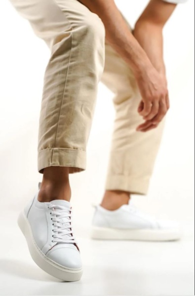 Mubiano M3-B Beyaz Hakiki Deri Erkek Spor Ayakkabı & Sneaker 
