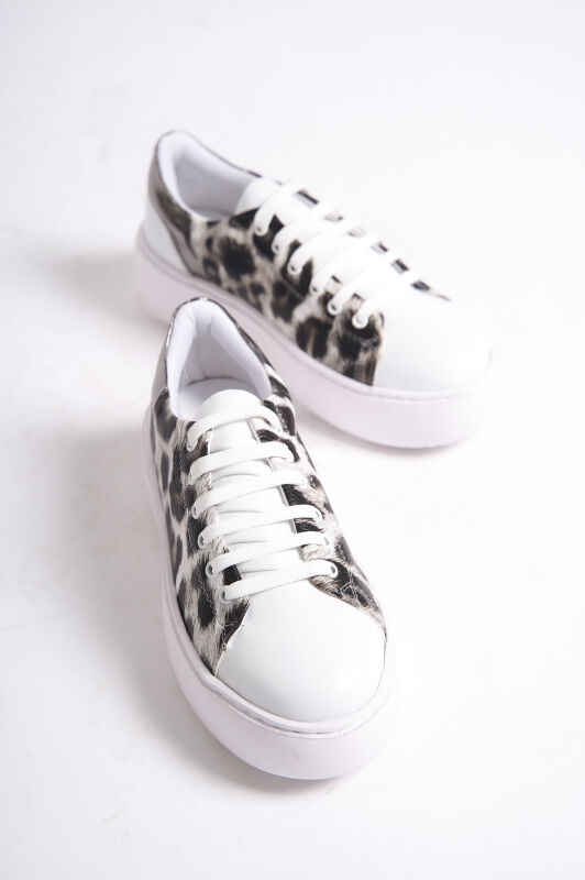Mubiano MB6303-BC Kadın Kalın Taban Beyaz Çelik Hakiki Deri Sneaker & Spor Ayakkabı - 14