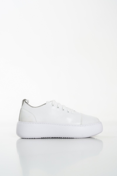 Mubiano MB6304-B Kadın Kalın Taban Beyaz Hakiki Deri Sneaker & Spor Ayakkabı - 3