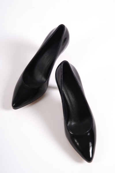 Mubiano MBALM113RS Hakiki Deri Siyah Rugan 8 Cm Yüksek Topuklu Sivri Burun Kadın Stiletto&Topuklu Ayakkabı - 4