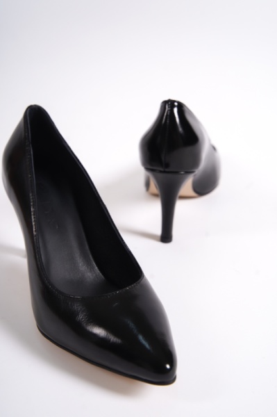 Mubiano MBALM113RS Hakiki Deri Siyah Rugan 8 Cm Yüksek Topuklu Sivri Burun Kadın Stiletto&Topuklu Ayakkabı - 2