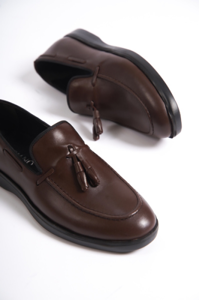 Mubiano MBD100-K Kahve Hakiki Deri İnce Taban Püsküllü Erkek Loafer & Günlük Ayakkabı - 2