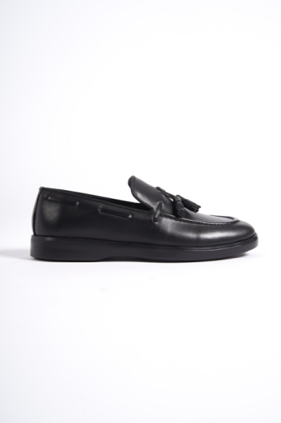 Mubiano MBD100-S Siyah Hakiki Deri İnce Taban Püsküllü Erkek Loafer & Günlük Ayakkabı - 3