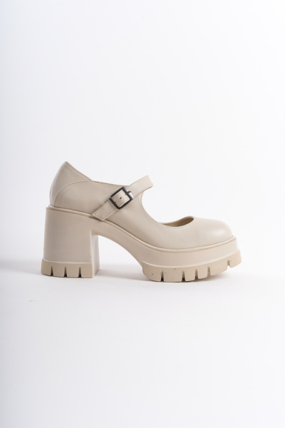 Mubiano MBERR601-N Kadın Kalın Topuklu Tek Bantlı Nude Kolej Ayakkabı - 3