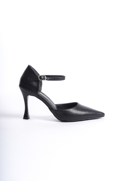 Mubiano MBHRN940-S Kadın Sivri Burun Bilekten Bağlı Siyah Yüksek Topuklu Ayakkabı & Stiletto - 6