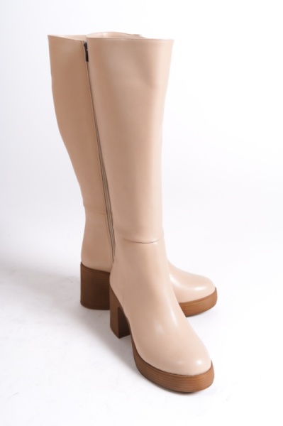 Mubiano MBIBR204-N Kadın Nude Platform Kalın Topuklu Uzun Çizme - 4