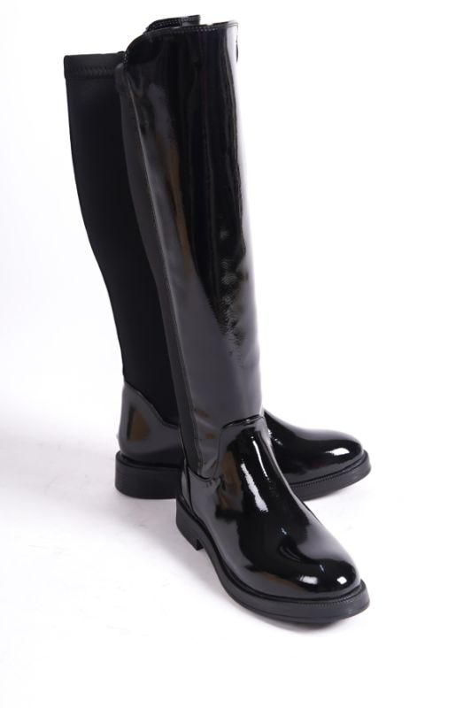 Mubiano MBIBR6004-RS Siyah Rugan Arkası Elastik Strech Bantlı Uzun Çizme - 4