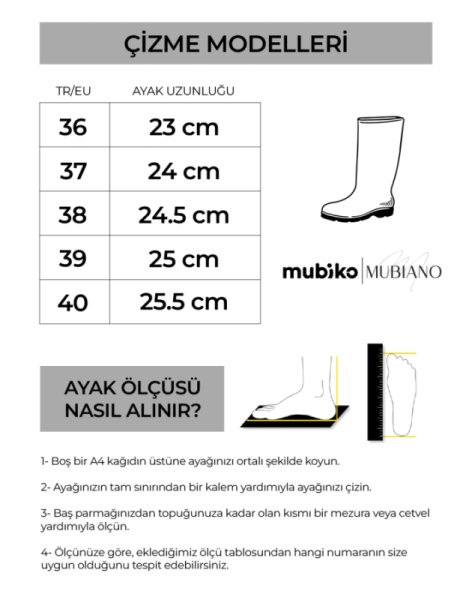 Mubiano MBIBR6005-S Siyah Arkası Elastik Strech Bantlı Uzun Çizme - 5