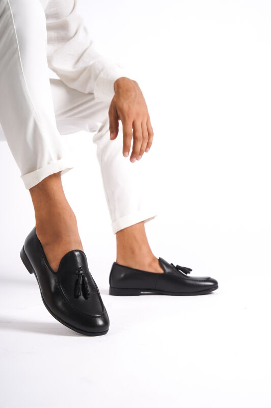 Mubiano MBKRY102S Erkek Siyah Hakiki Deri Loafer & Günlük Ayakkabı - 1