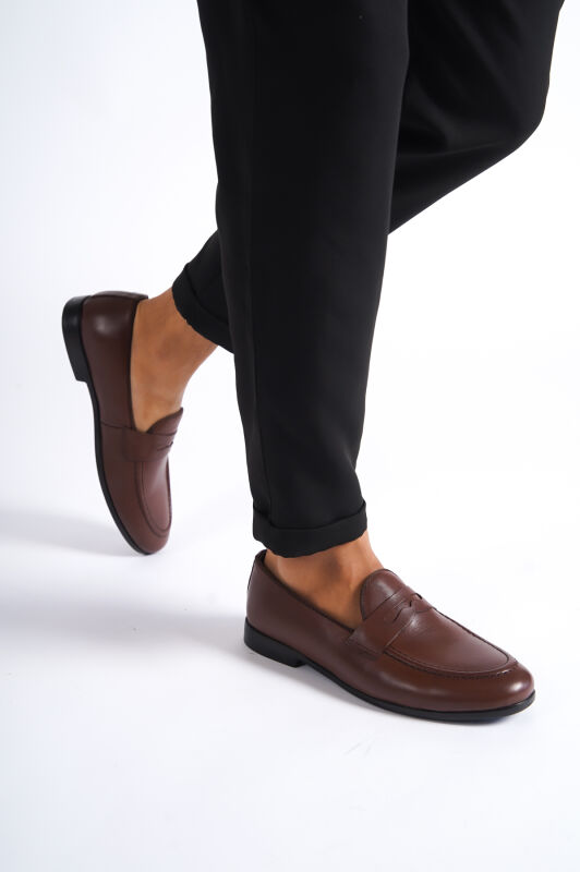 Mubiano MBKRY202K Kuşak Detaylı Erkek Kahverengi Hakiki Deri Loafer & Günlük Ayakkabı - 2