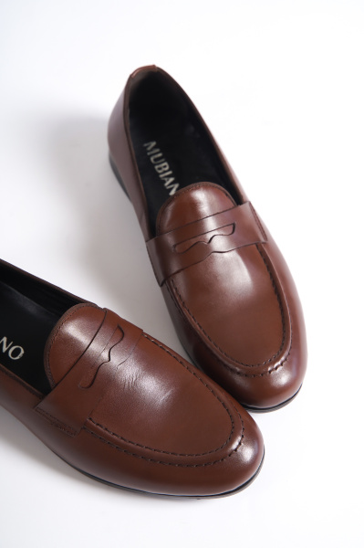 Mubiano MBKRY202K Kuşak Detaylı Erkek Kahverengi Hakiki Deri Loafer & Günlük Ayakkabı 