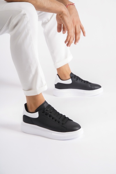 Mubiano MBMCQ1000-SB Erkek Kalın Taban Siyah/Beyaz Sneaker & Spor Ayakkabı 