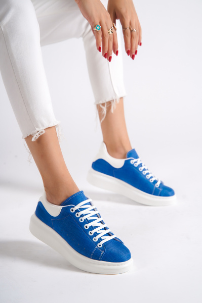 Mubiano MBMKQ200-MB Kadın Kalın Taban Mavi/Beyaz Sneaker & Spor Ayakkabı - 1
