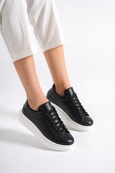 Mubiano MBMKQ200-SS Kadın Kalın Taban Siyah/Siyah Sneaker & Spor Ayakkabı 
