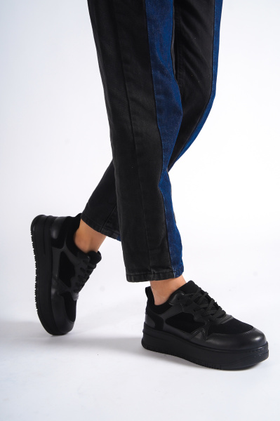 Mubiano MBNK160-SS Kadın Kalın Taban Siyah/Siyah Sneaker & Spor Ayakkabı - 1